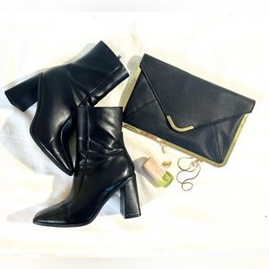 Large Black and Gold ASOS Clutch